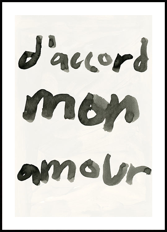 D'accord Mon Amour Plakat - Posterbox