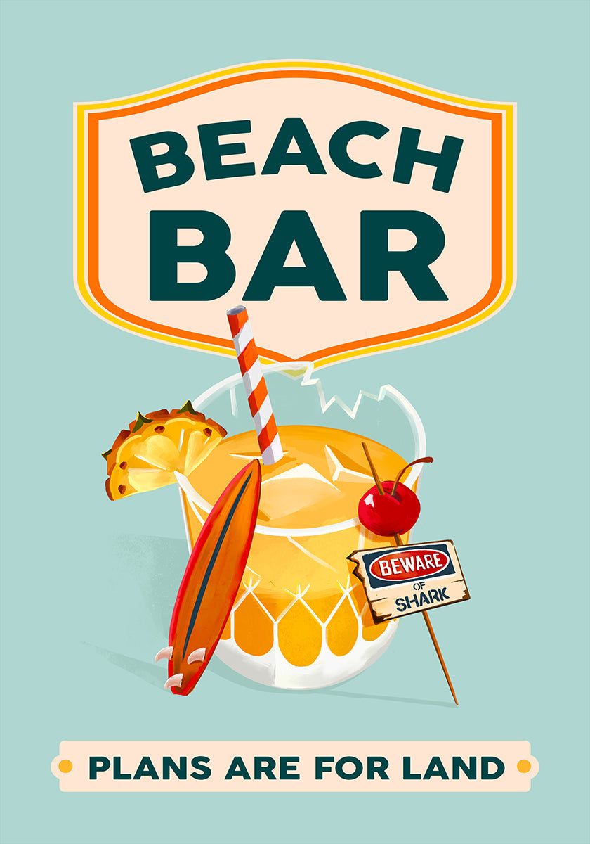 Beach Bar Summer Tropical Cocktail Bar Art (NEW) - Posterbox