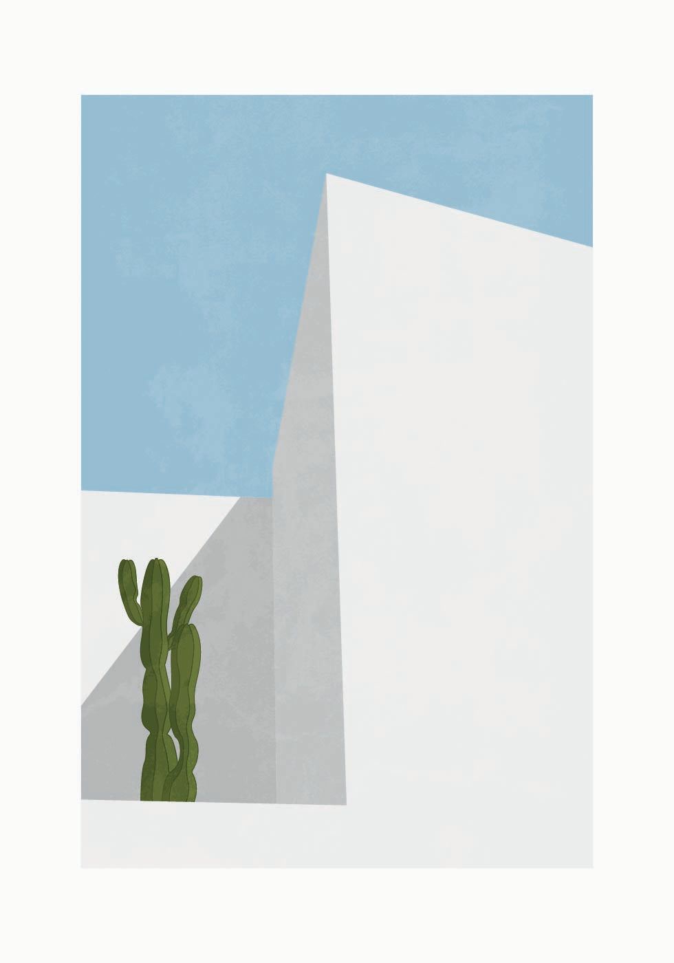 Pôster Opinião mínima do deserto, cacto e geometria