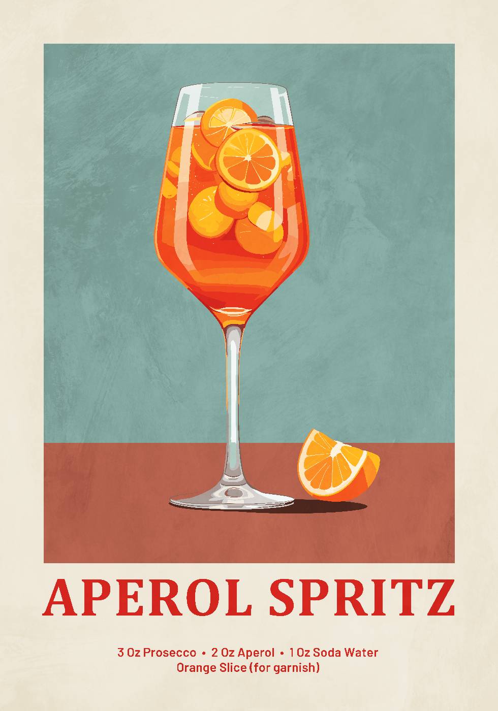 Pôster de receita de Aperol Spritz