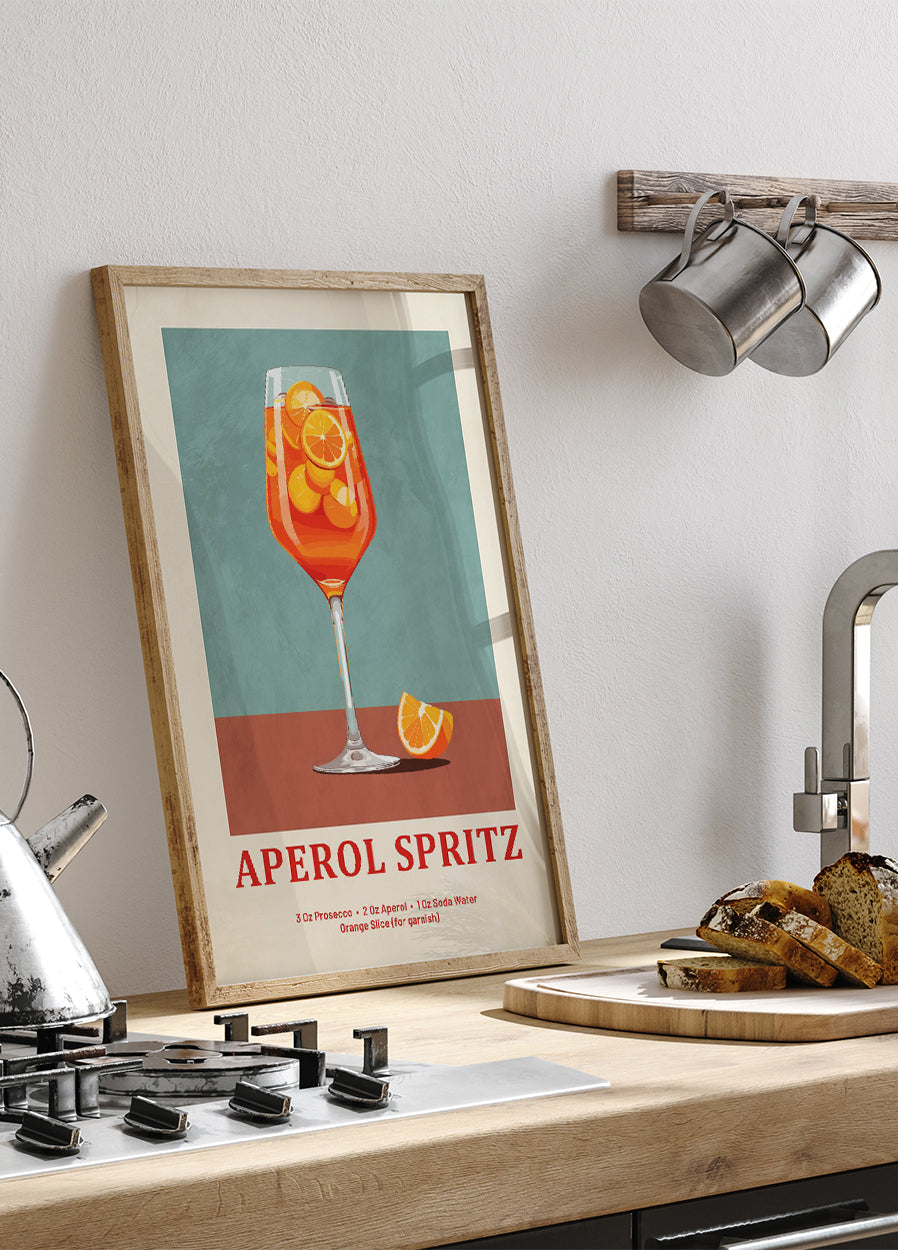 Pôster de receita de Aperol Spritz