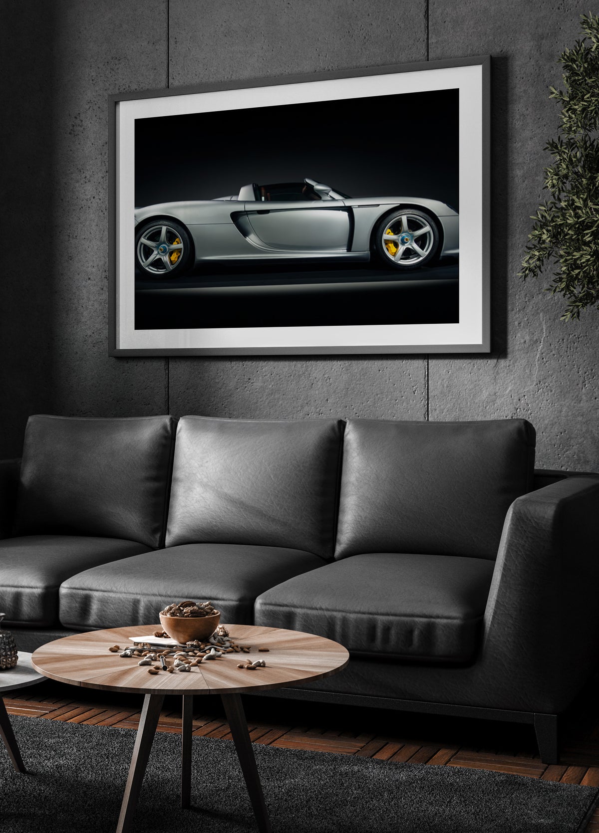 Elegante supercarro prateado