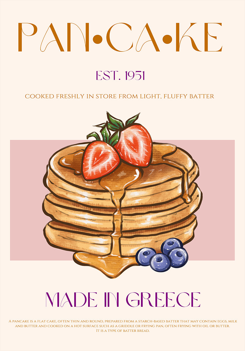 Póster Panquecas Gregas Fofas