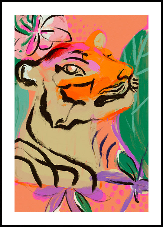 Póster Flor vibrante do tigre