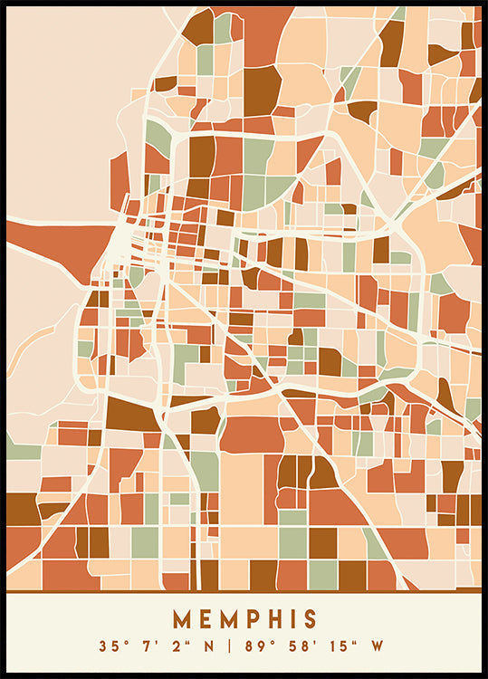 Póster Mapas Pretos Tons de Terra 51