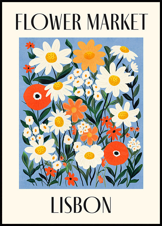 Póster Mercado das Flores Lisboa Portugal