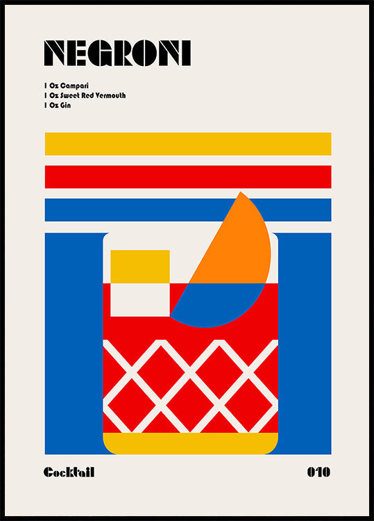 Pôster Coquetel Negroni Bauhaus
