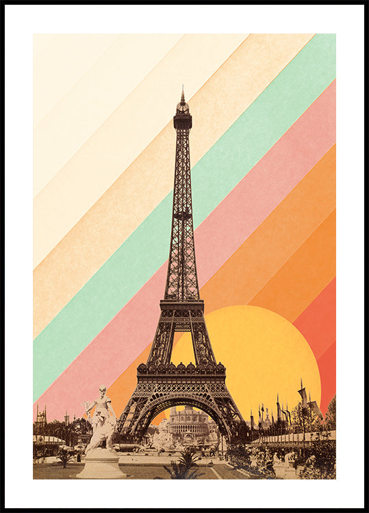 Póster Arco-íris da Torre Eiffel
