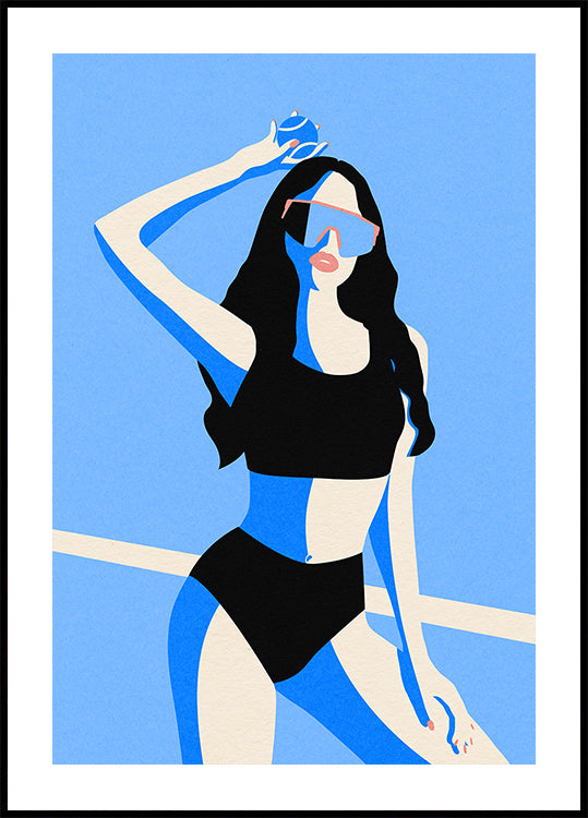 Garota esportiva azul