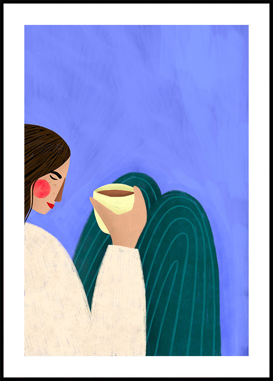Póster Bebendo Café
