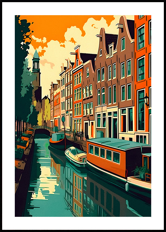 Póster Casa do Canal de Amsterdã