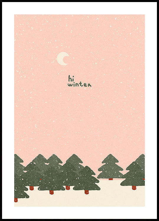 Póster Queda de neve mágica na floresta