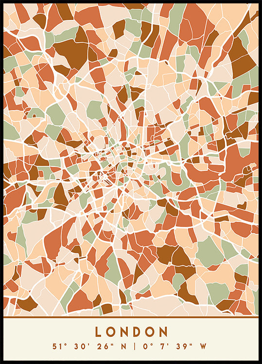 Póster Mapas Pretos Tons de Terra 41