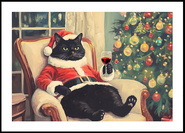 Pôster de gato gelado de Natal