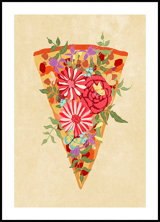 Fatia de pizza de flores