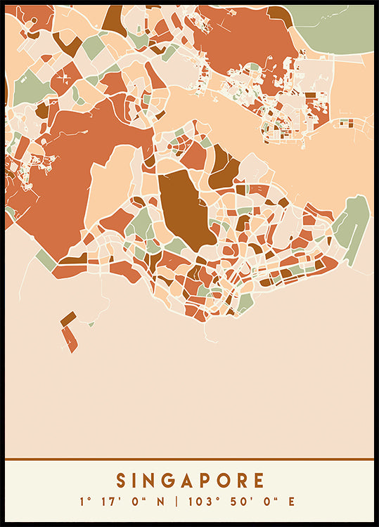 Pôster Tons Pretos da Terra dos Mapas 81