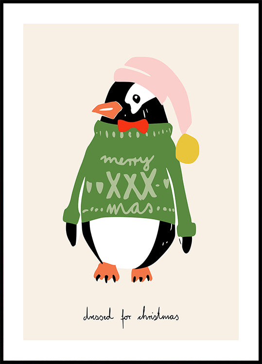 Dressed up for Christmas Festive Penguin Plakat