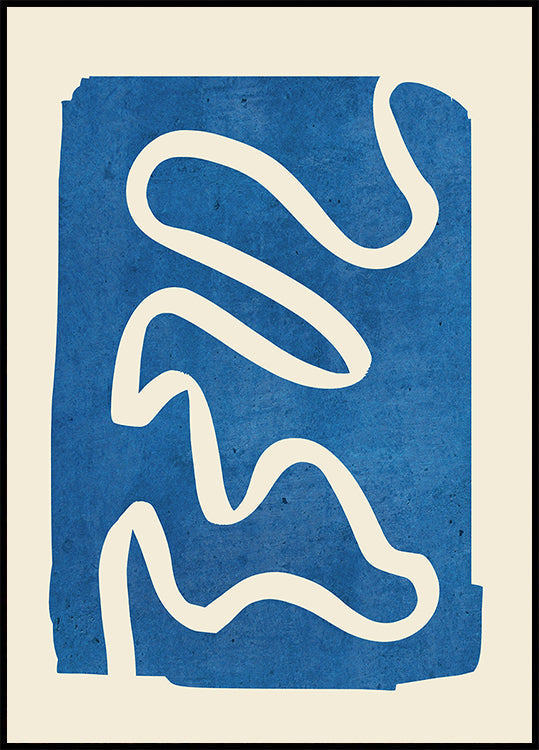 Póster Azul Mínimo Abstrato Geométrico