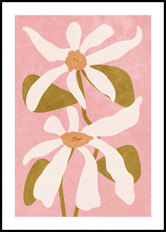 Flores abstratas em pôster