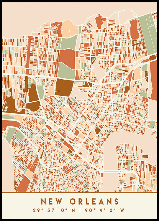 Póster Mapas Pretos Tons de Terra 60