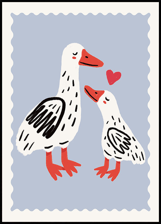 Póster Mãe pato e patinho