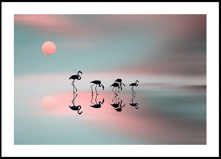 Flamingos da família. Poster