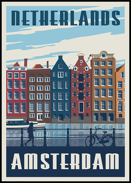 Pôster de impressão de viagem de Amsterdã