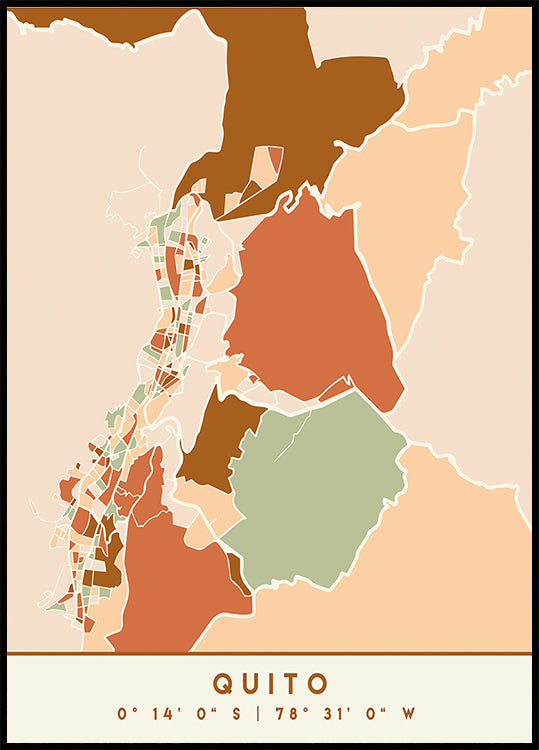 Póster Mapas Pretos Tons de Terra 70
