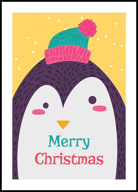 Poster Cartão de Natal com pinguim por Barsrsind