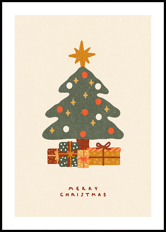 Póster Árvore de natal com presentes