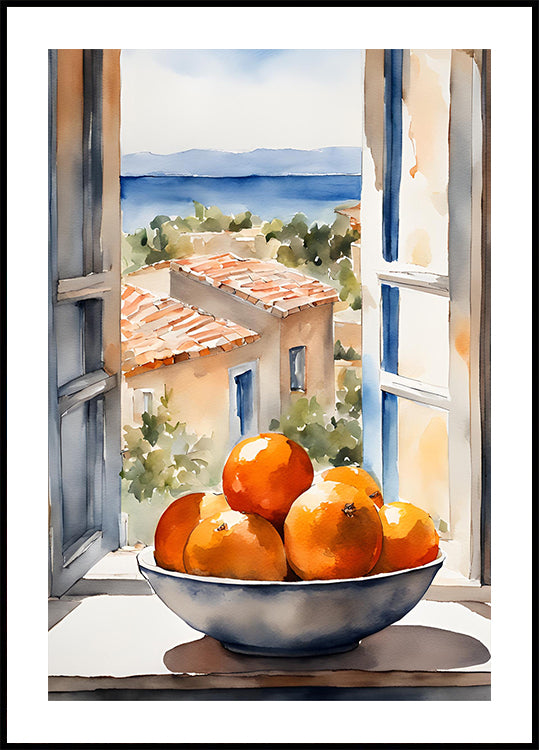 Póster Orange bowl in the window