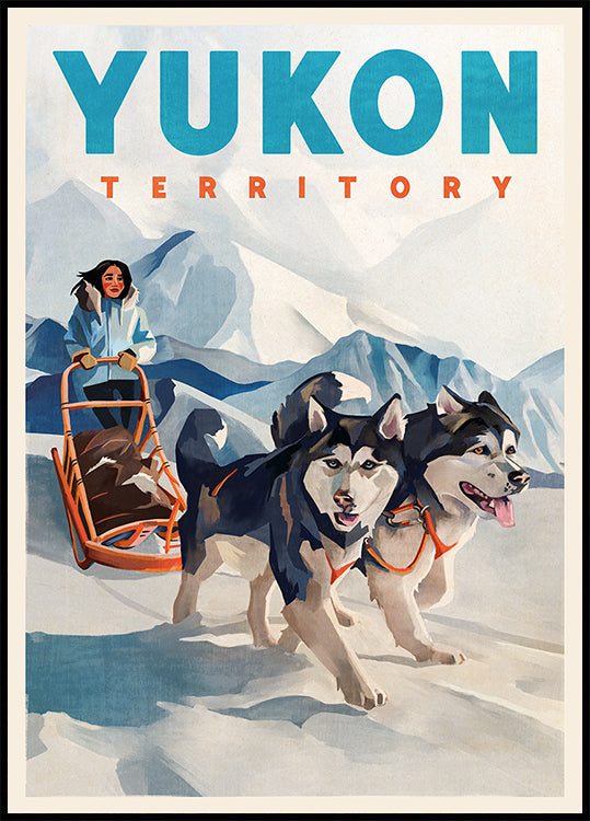 Poster Viagem de trenó de cães no Território Yukon