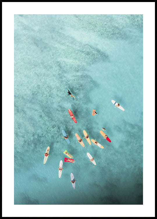 Póster Surfistas no mar