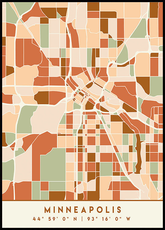 Black Maps Earth Tones 55 Plakat