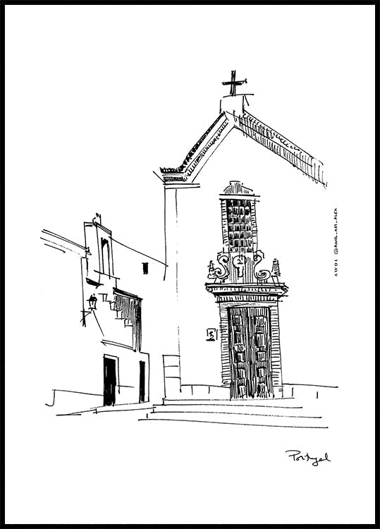 Portugese Town Square Plakat