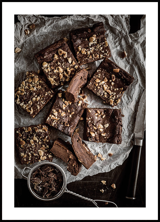 Cartaz de Brownies de Chocolate e Avelã Fudgy