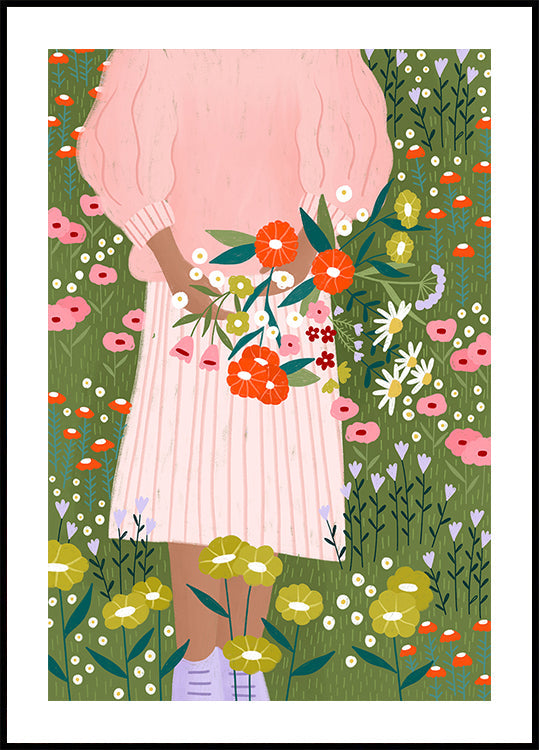 Flores na mão