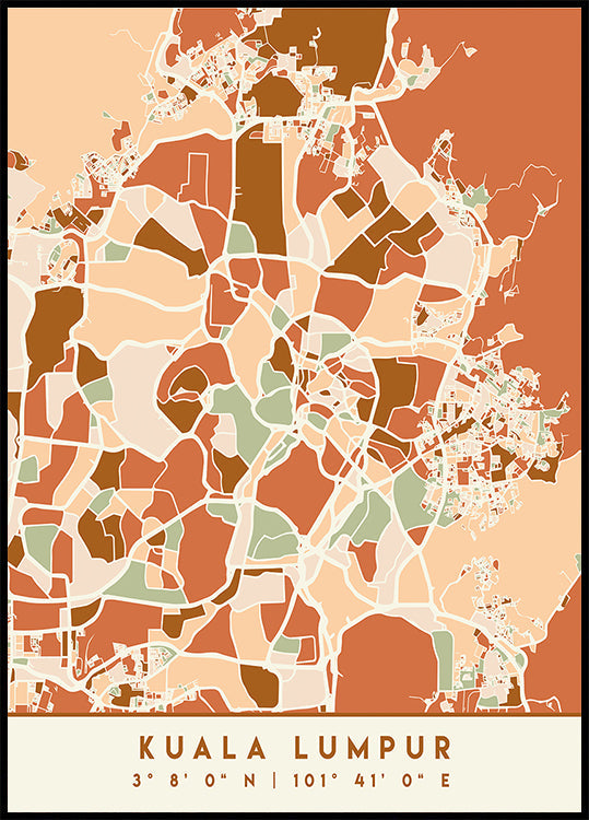 Póster Mapas Pretos Tons de Terra 37