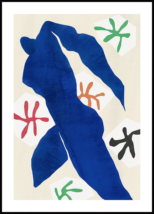 Póster Figura Azul Abstrata