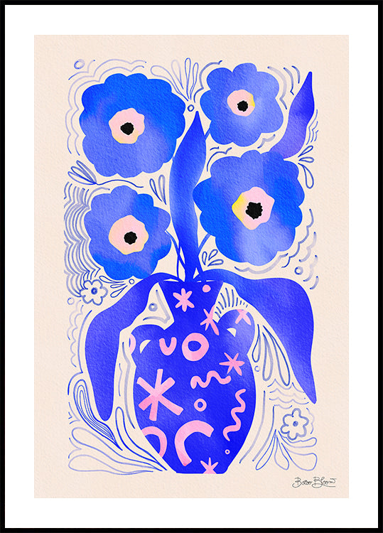 Póster Homenagem de Matisse das Flores Azuis