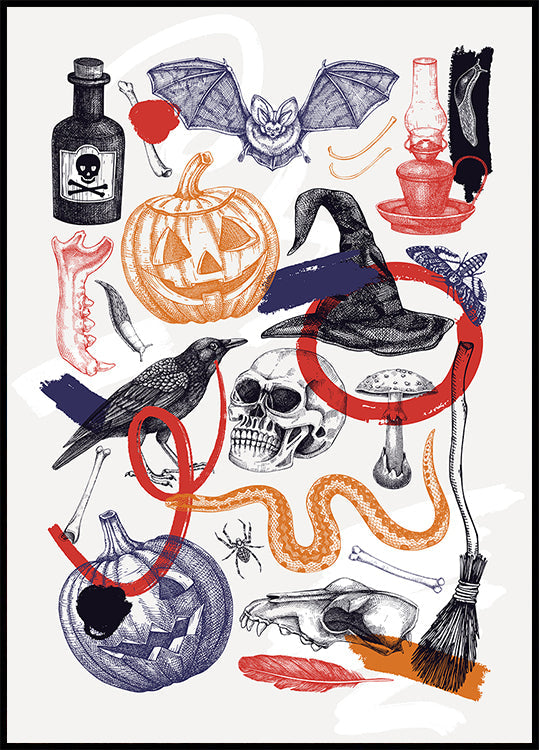 Pôster de arte de colagem de Halloween