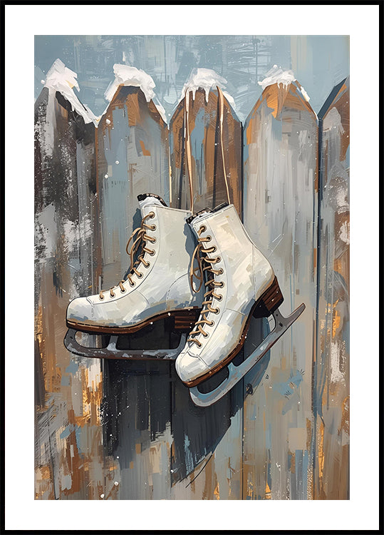 Póster Schlittschuhe am Zaun