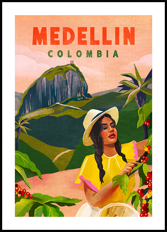 Poster de viagens de Medellín Colômbia