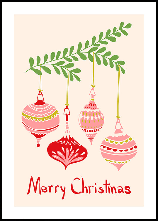 Póster Pequenos enfeites de Natal alegres