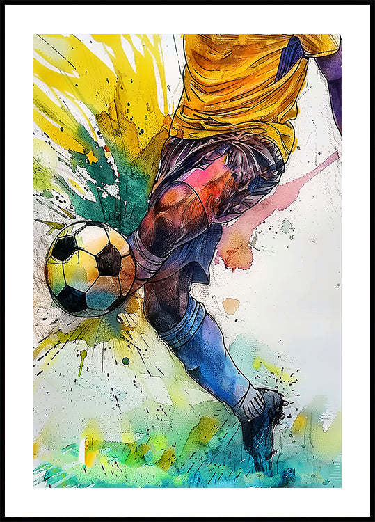 Jogador de futebol esportivo em aquarela (3)