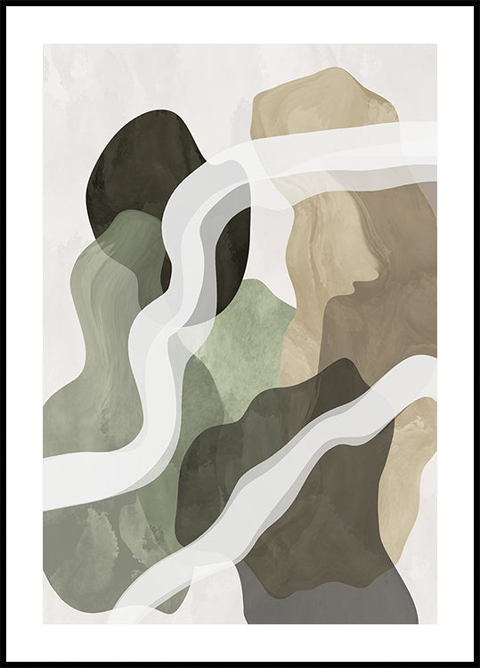 Pôster Formas Verdes Abstratas