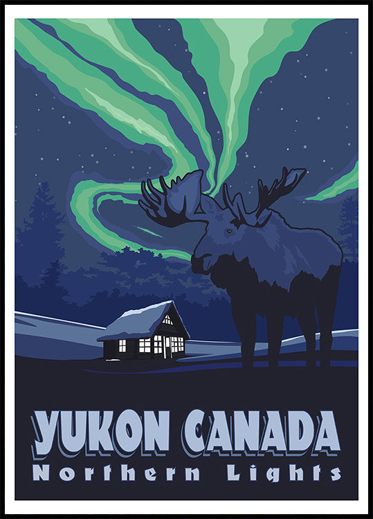 Poster de impressão de viagem de Yukon Canadá
