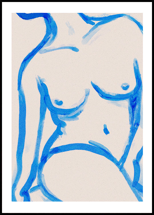 Pôster Nu Contorno Azul