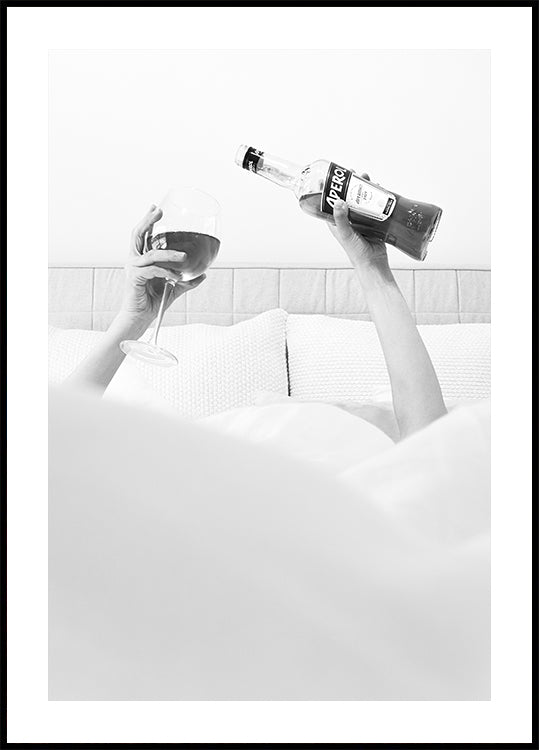 Pôster Aperol na cama B&w