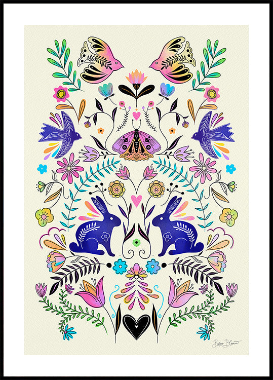 Pôster Ilustração colorida da arte popular